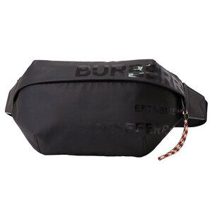 Burberry Horseferry Monogram Body Belt Crossbody bag black canvas leather